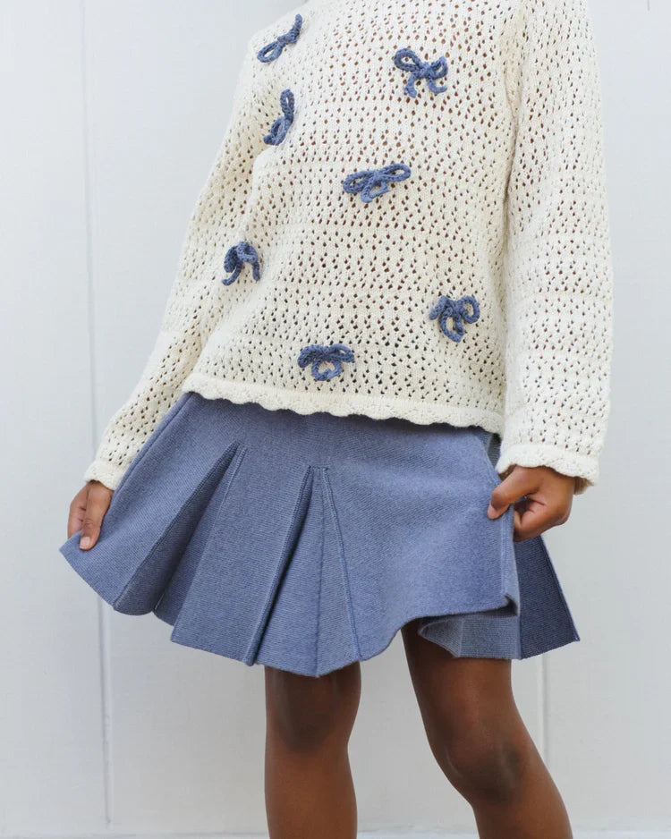 Sloane Knit Skirt | Marine | Rylee & Cru-1