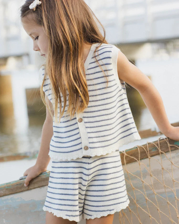 Knit Vest Set | Marine Stripe | Rylee & Cru-2