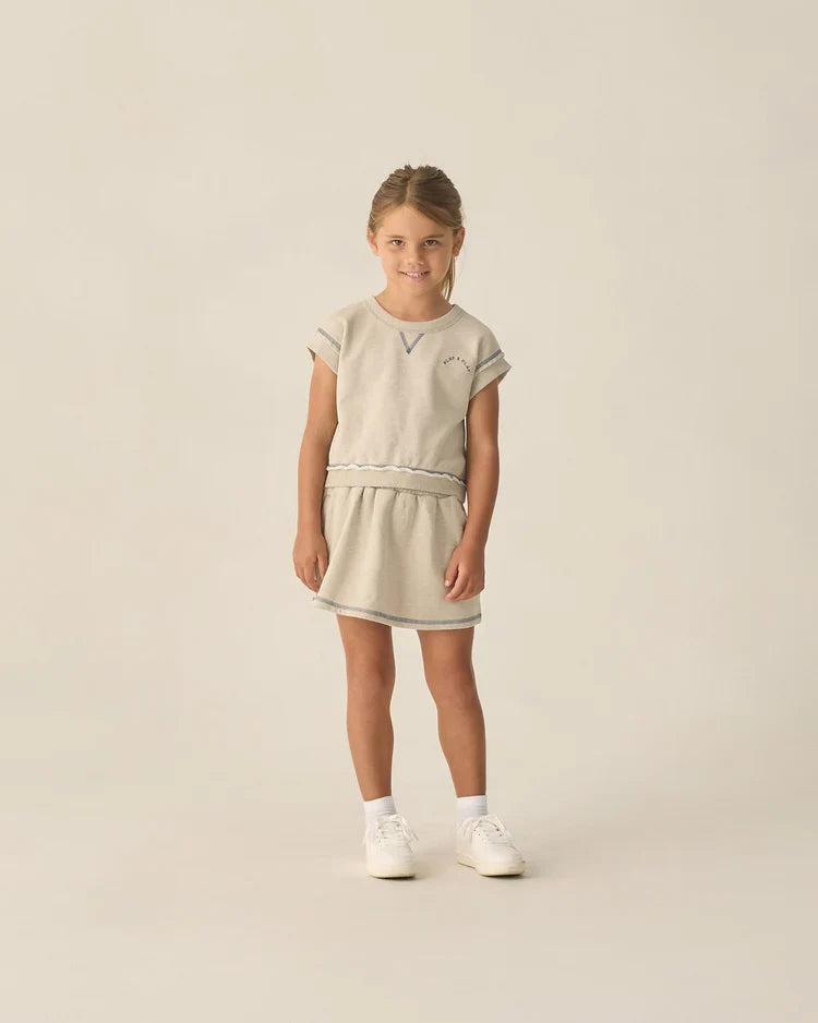 Volly Skirt | Heathered Oatmeal | Rylee & Cru-1