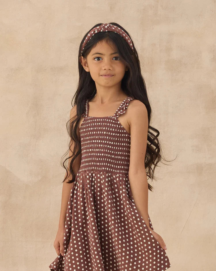 Lainey Dress | Chocolate Polka Dot | Rylee & Cru-3
