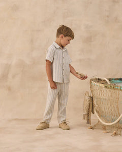 Collared Short Sleeve Shirt | Nautical  Stripe | Rylee & Cru-1