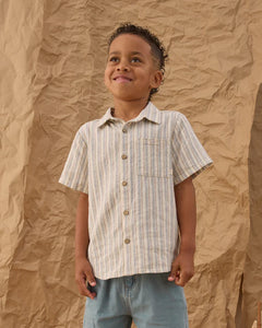 Collared Short Sleeve Shirt | Nautical  Stripe | Rylee & Cru-3