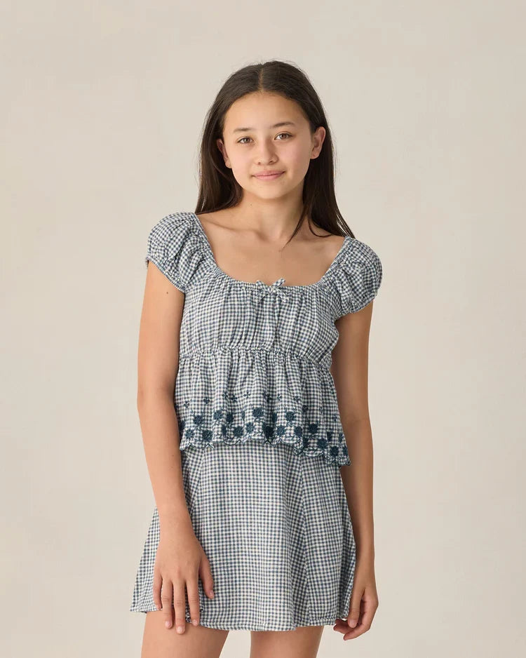 Teen Rylan Top | Marine Gingham | Rylee & Cru-1