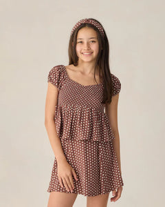 Teen Rachel Skirt | Chocolate Polka Dot | Rylee & Cru-1