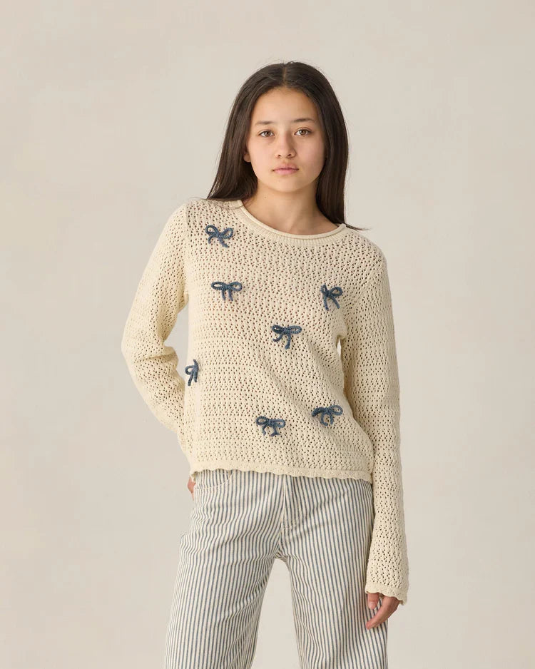 Teen Crochet Knit Pullover | Bows | Rylee & Cru-1