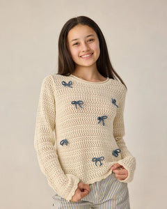 Teen Crochet Knit Pullover | Bows | Rylee & Cru-3