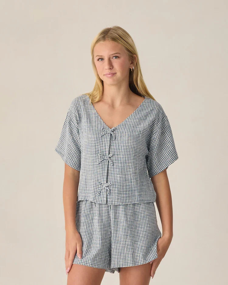 Teen Juniper Set | Marine Gingham| Rylee & Cru-2