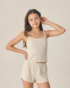 Teen Pointelle Lounge Set | Blue Ditsy | Rylee & Cru-1