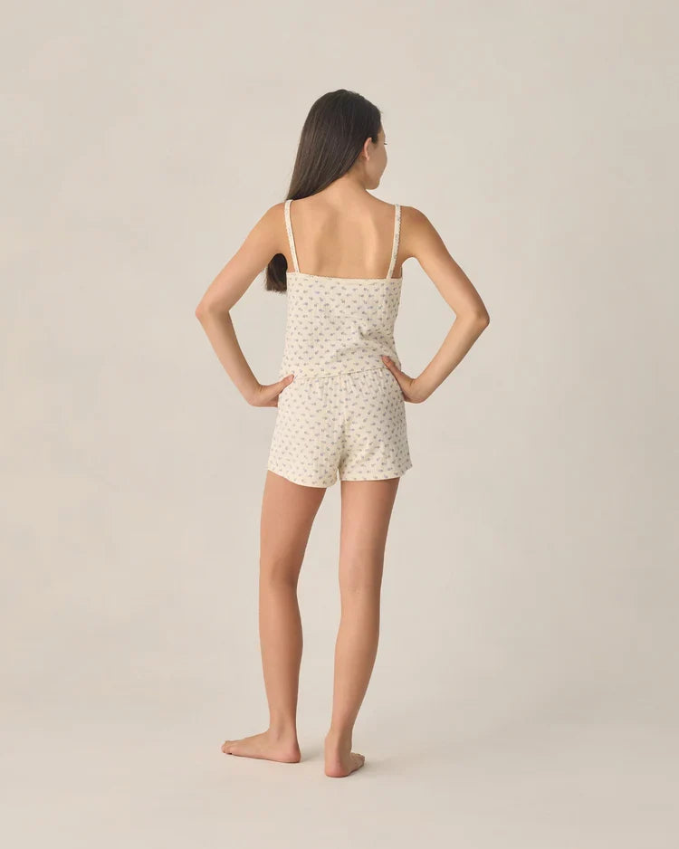 Teen Pointelle Lounge Set | Blue Ditsy | Rylee & Cru-3