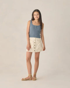 Teen Ribbed Tank | Heathered Marine | Rylee & Cru-1