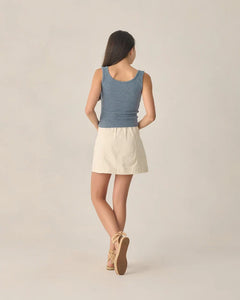 Teen Ribbed Tank | Heathered Marine | Rylee & Cru-2