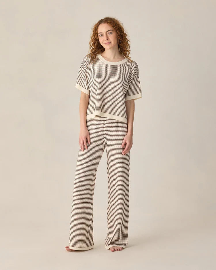 Ladies Knit Set | Chocolate Stripe | Rylee & Cru-1
