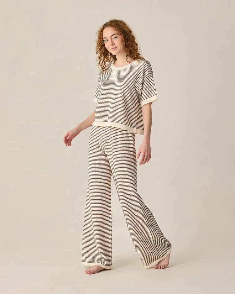 Ladies Knit Set | Chocolate Stripe | Rylee & Cru-2