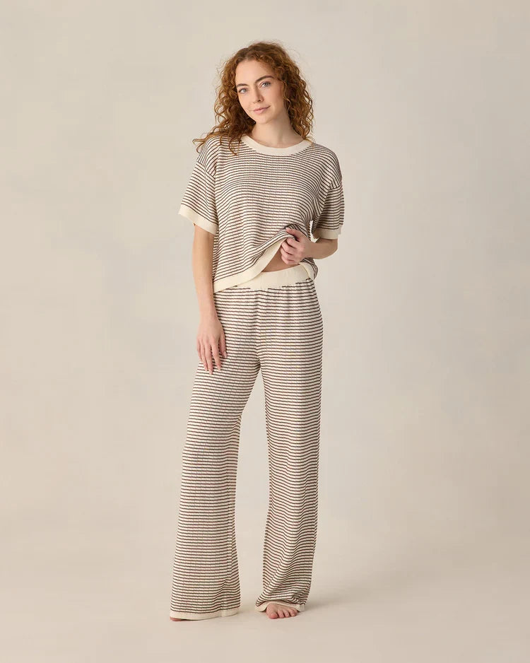 Ladies Knit Set | Chocolate Stripe | Rylee & Cru-3