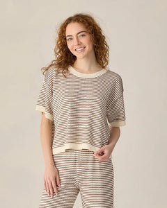 Ladies Knit Set | Chocolate Stripe | Rylee & Cru-4