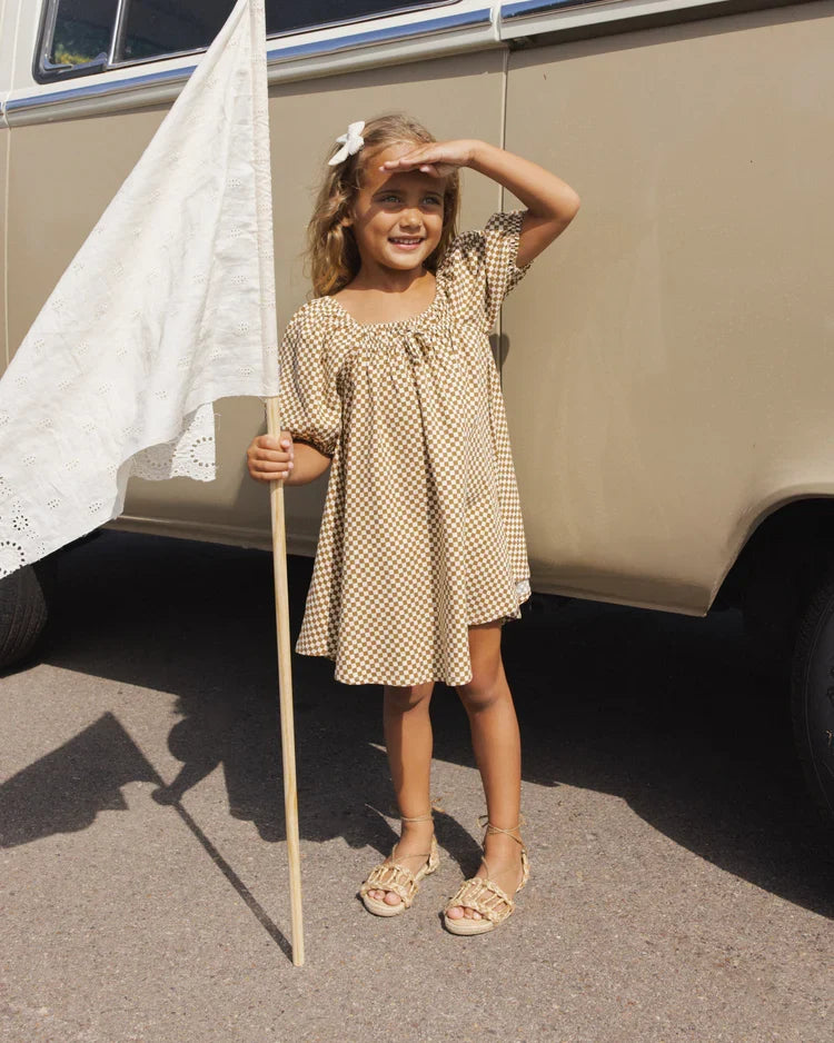 Sabrina Mini Dress | Ocre Check | Rylee & Cru-4