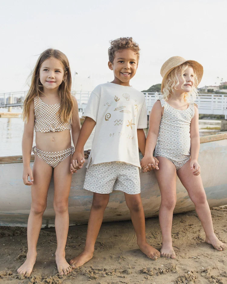 Knotted Bikini | Ocre Check | Rylee & Cru-2