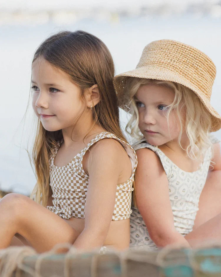 Knotted Bikini | Ocre Check | Rylee & Cru-3