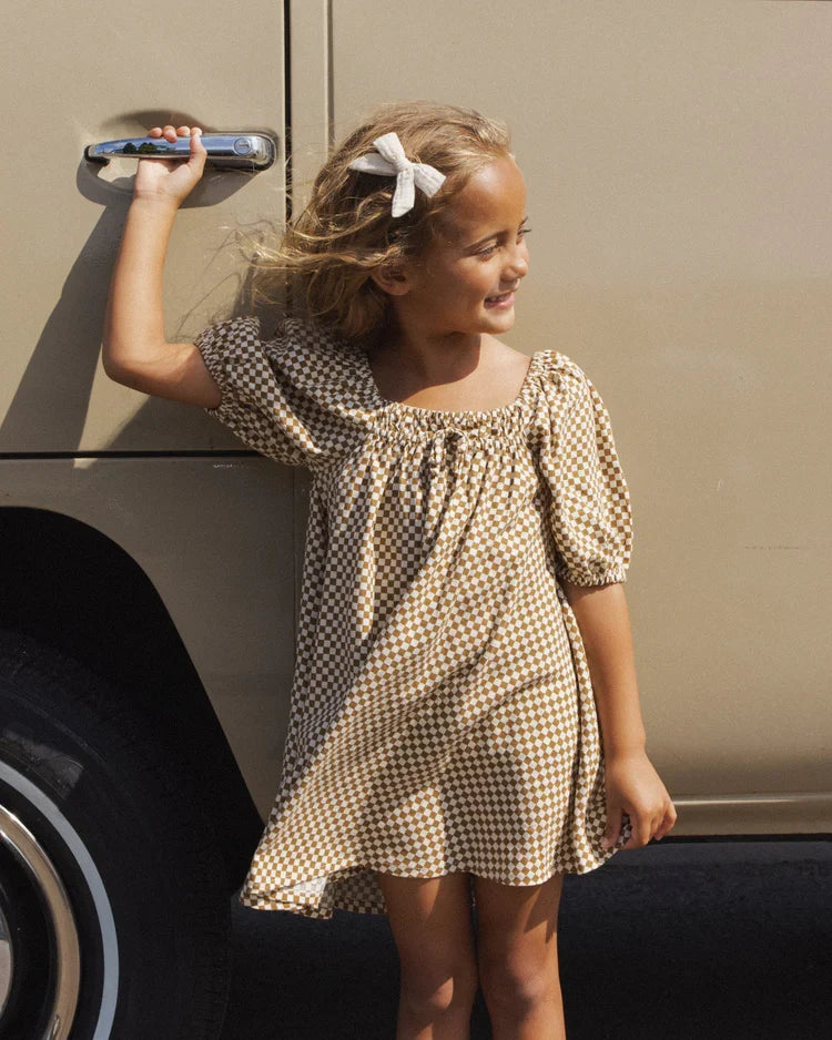 Sabrina Mini Dress | Ocre Check | Rylee & Cru-1