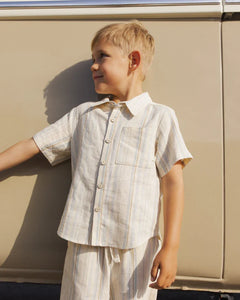 Collared Short Sleeve Shirt | Sea Stripe | Rylee & Cru-1