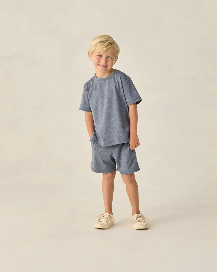 Cove Essential Tee | Heathered Marine | Rylee & Cru-1