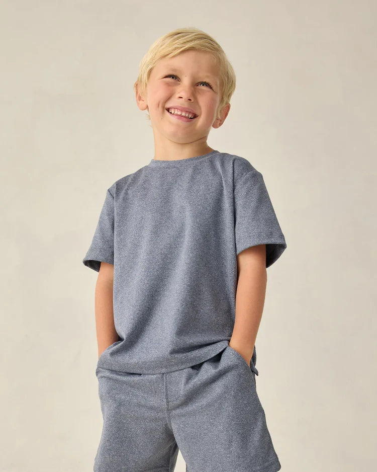 Cove Essential Tee | Heathered Marine | Rylee & Cru-2