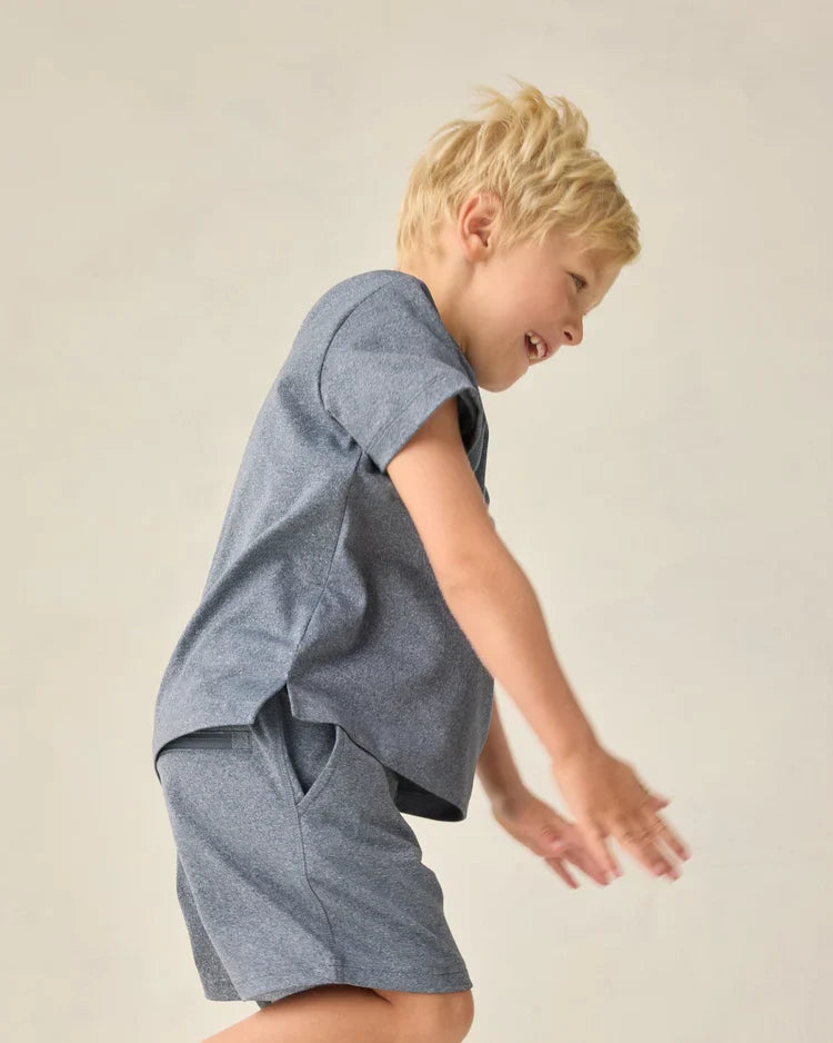 Cove Essential Tee | Heathered Marine | Rylee & Cru-5