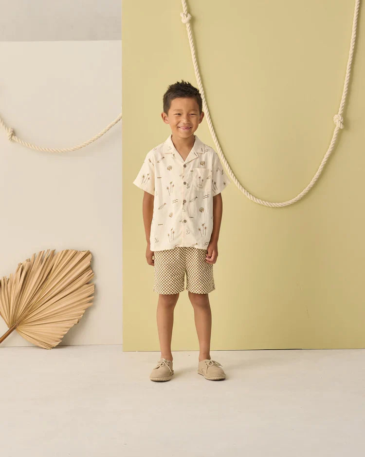 Boardshort | Ocre Check | Rylee & Cru-1