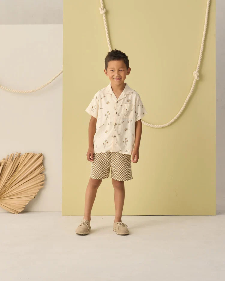 Boardshort | Ocre Check | Rylee & Cru-3