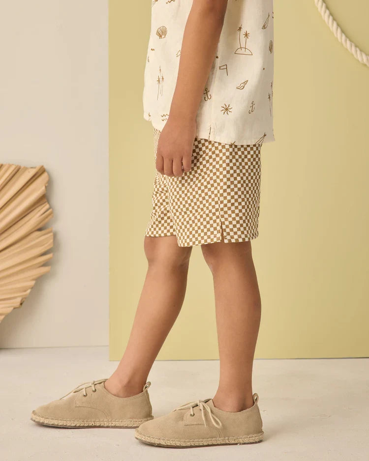 Perry Short | Ocre Check | Rylee & Cru-1