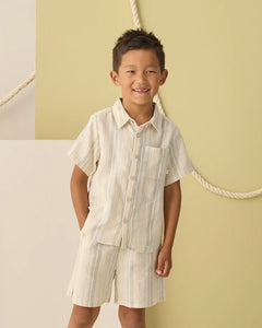 Collared Short Sleeve Shirt | Sea Stripe | Rylee & Cru-6