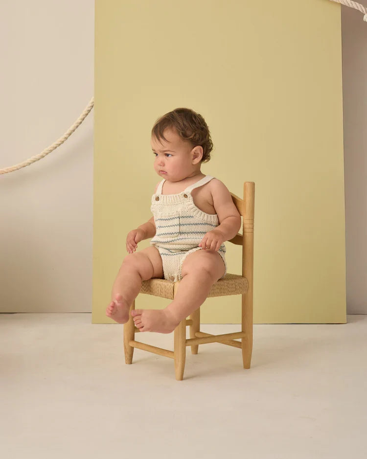 Ashton Knit Romper | Sea Green Stripe | Rylee & Cru-1