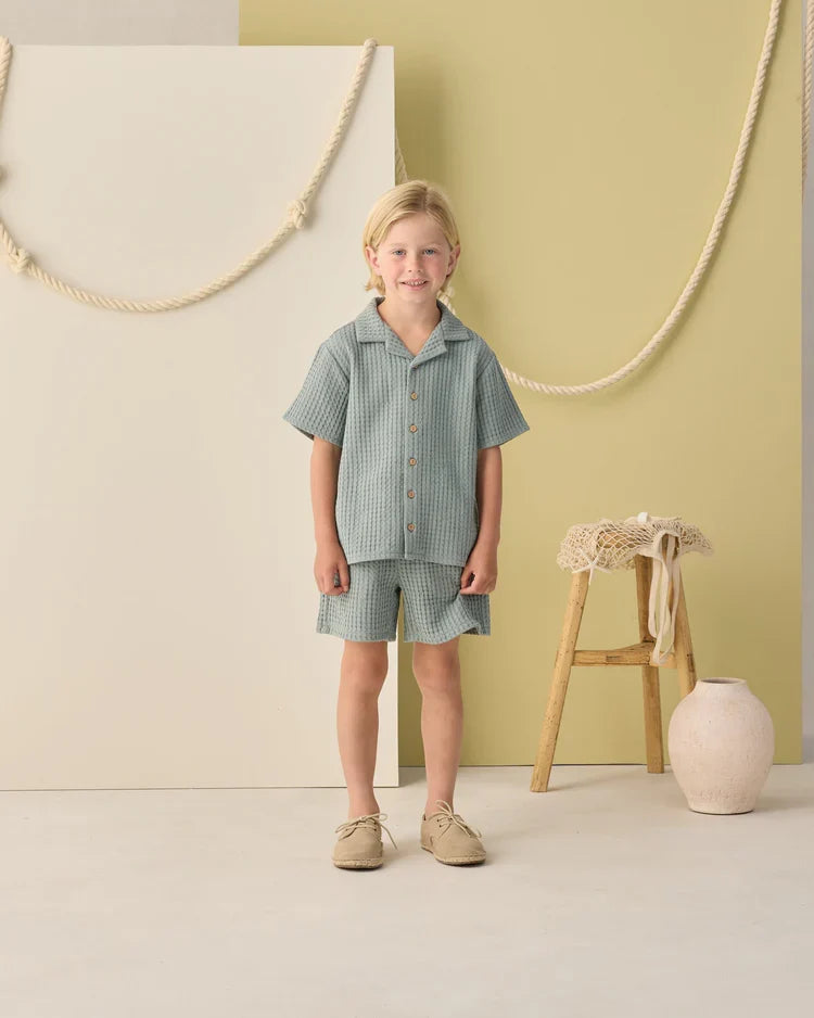 Lapel Collar Shirt | Sea Green | Rylee & Cru-3