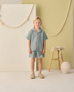 Lapel Collar Shirt | Sea Green | Rylee & Cru-3