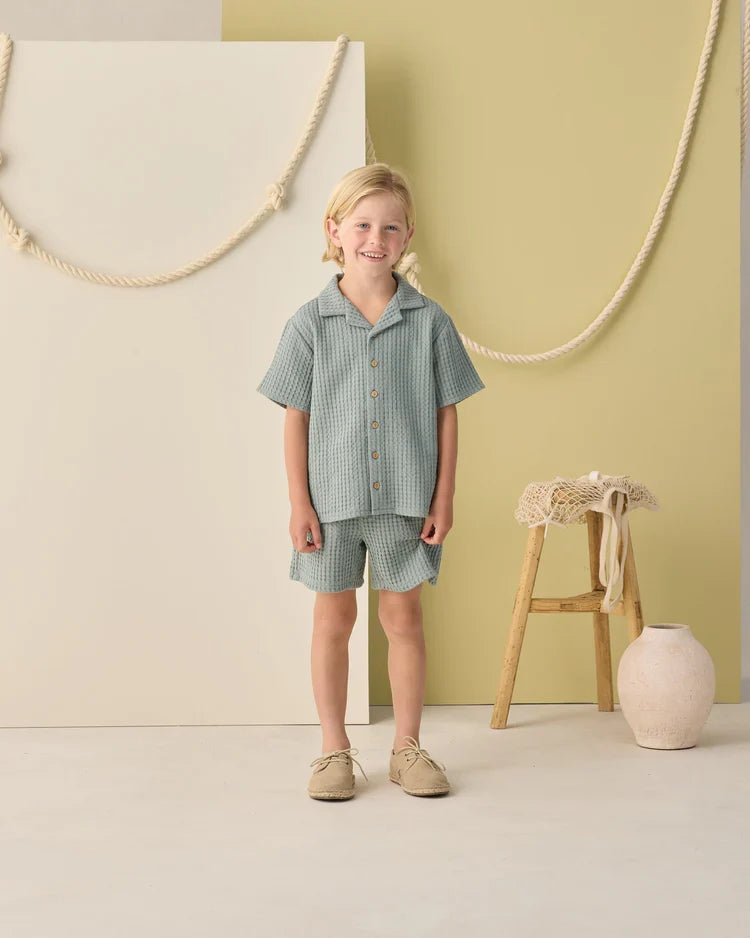 Lapel Collar Shirt | Sea Green | Rylee & Cru-4