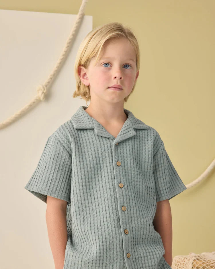 Lapel Collar Shirt | Sea Green | Rylee & Cru-1