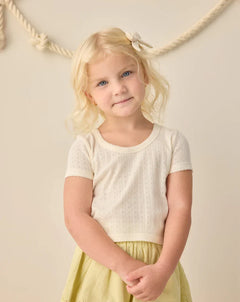 Pointelle Tee | Ivory | Rylee & Cru-1
