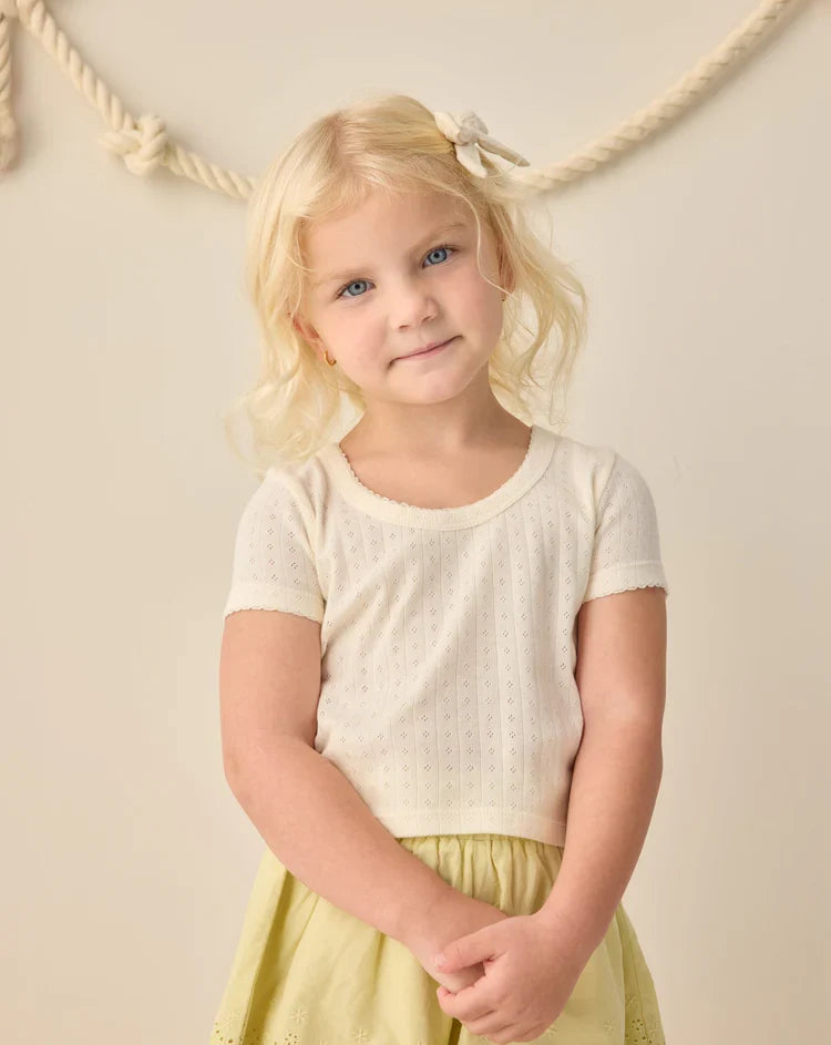 Pointelle Tee | Ivory | Rylee & Cru-1