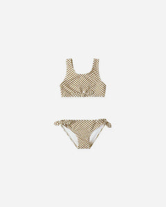 Knotted Bikini | Ocre Check | Rylee & Cru-1