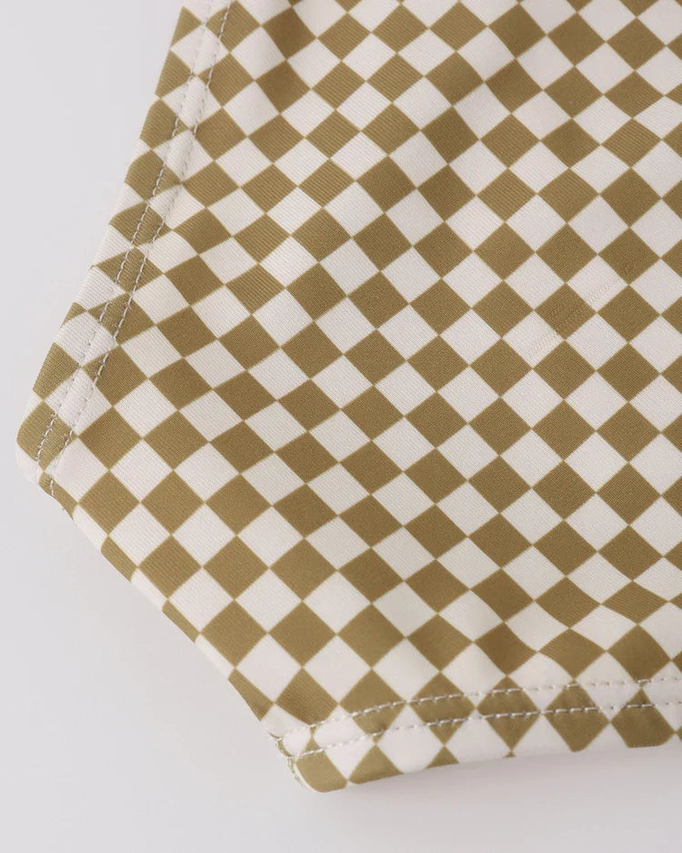 Knotted Bikini | Ocre Check | Rylee & Cru-5