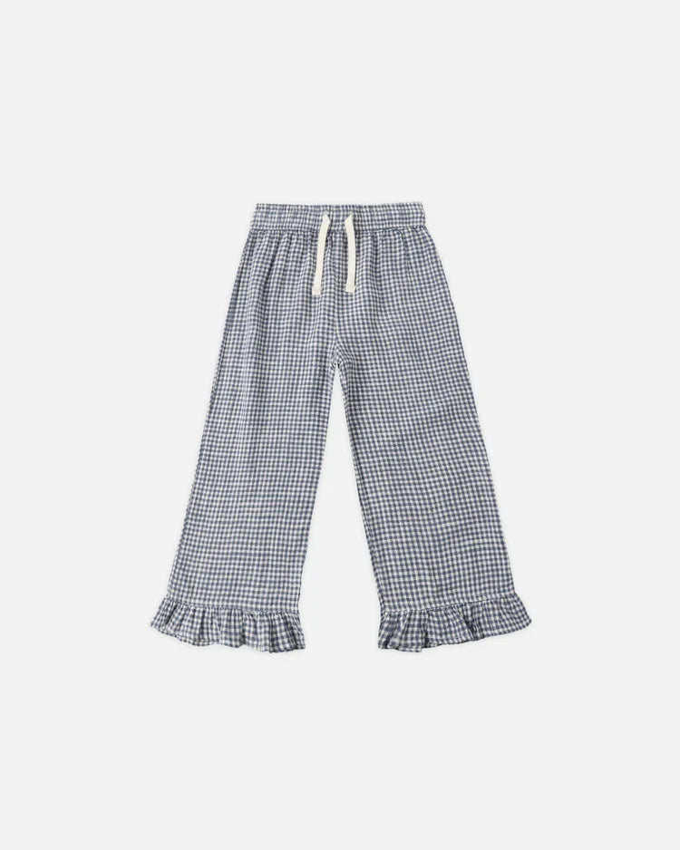 Wide Leg Pant | Marine Gingham | Rylee & Cru-1