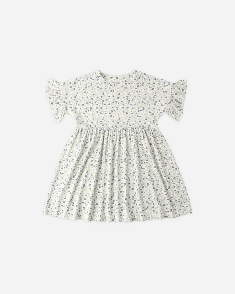 Babydoll Dress | Blue Ditsy | Rylee & Cru-3