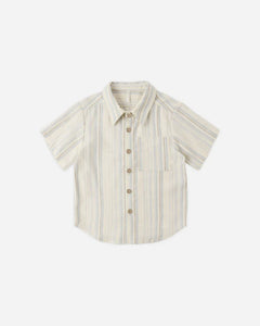 Collared Short Sleeve Shirt | Sea Stripe | Rylee & Cru-2