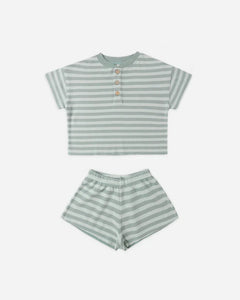 Summer Waffle Set | Sea Green Stripe | Rylee & Cru-2