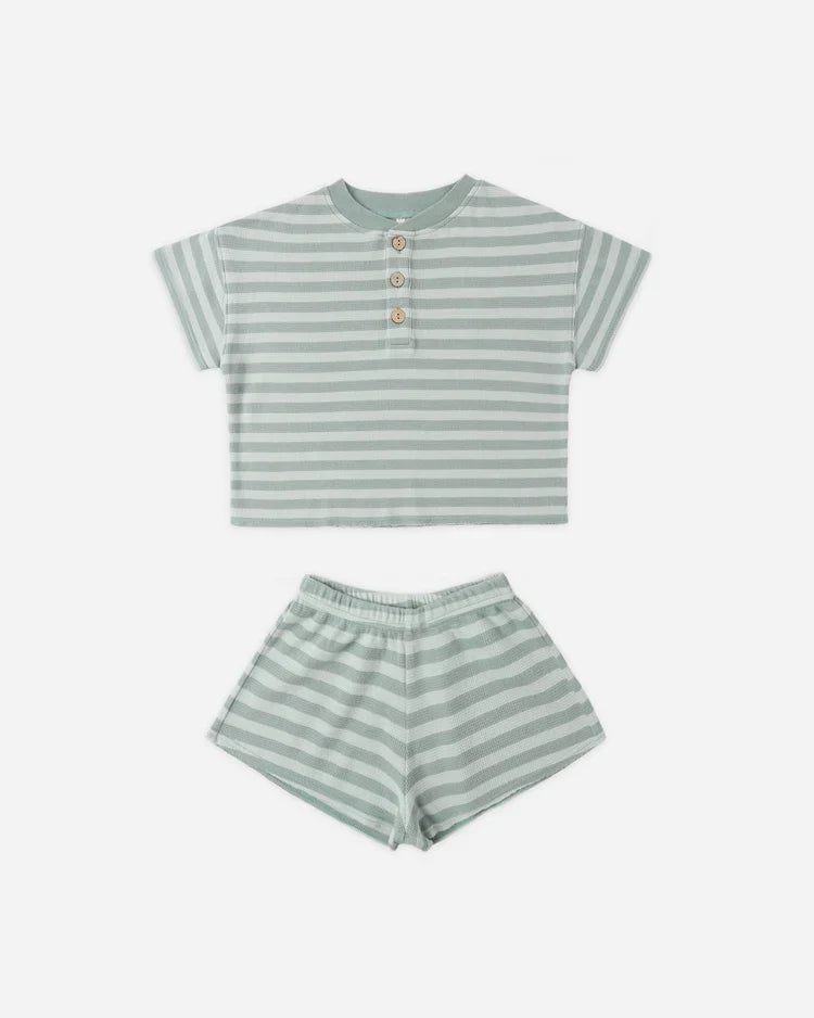 Summer Waffle Set | Sea Green Stripe | Rylee & Cru-2