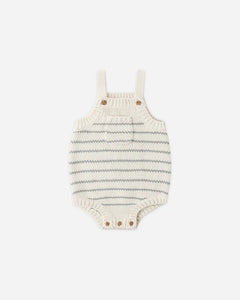 Ashton Knit Romper | Sea Green Stripe | Rylee & Cru-2