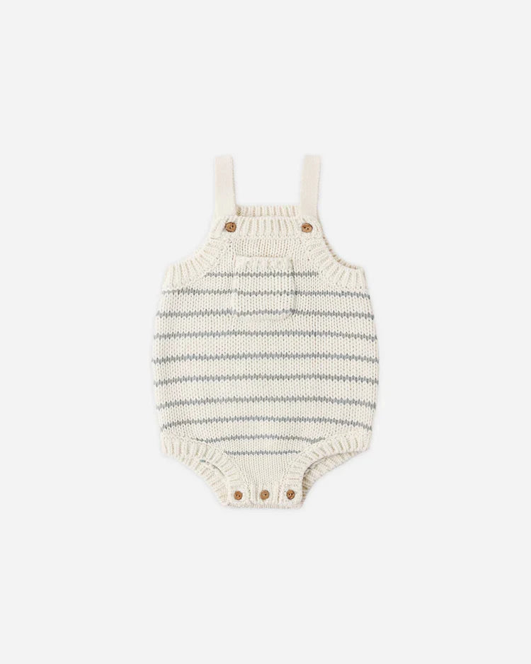 Ashton Knit Romper | Sea Green Stripe | Rylee & Cru-2