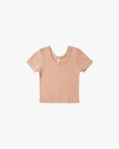 Pointelle Tee | Melon | Rylee & Cru-2