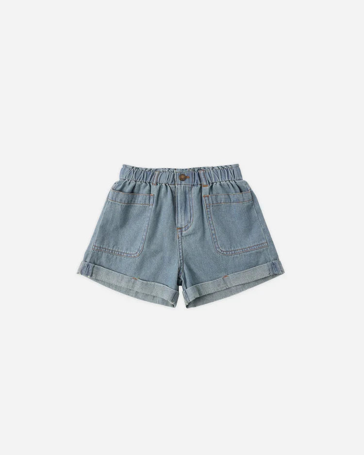 Alba Short Denim | Washed Blue | Rylee & Cru-2