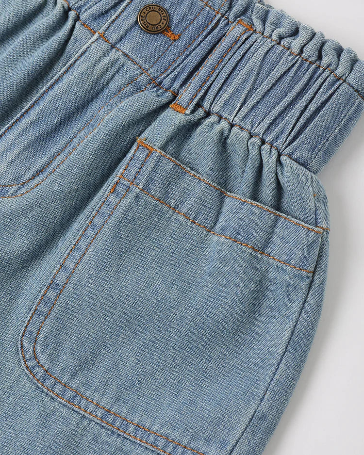 Alba Short Denim | Washed Blue | Rylee & Cru-3